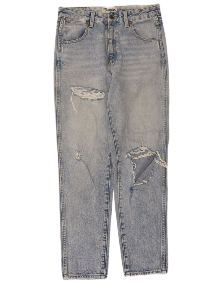 Wrangler Drew - Vaqueros cónicos desgastados para mujer, talla 9, mediana, W28, L28, azul