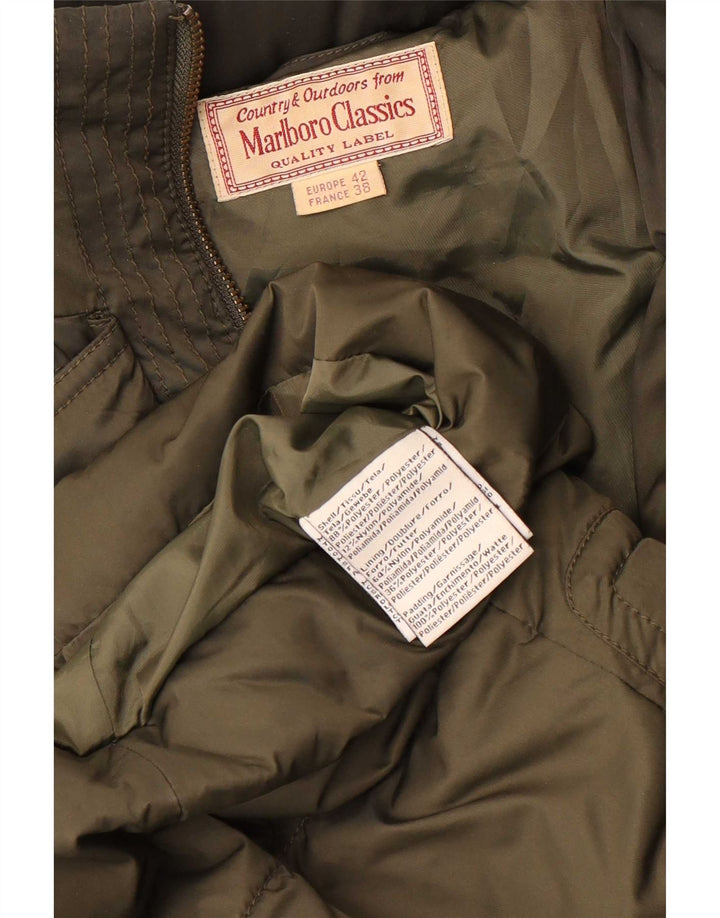 Marlboro Classics Abrigo acolchado con capucha para mujer EU 38 Poliéster caqui medio