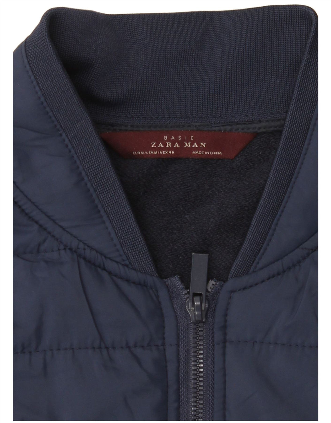 ZARA Hombre Chaleco Acolchado UK 38 Medium Azul Marino