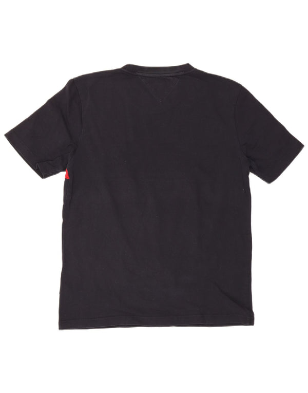 Tommy Hilfiger Camiseta gráfica para hombre Top grande de algodón color block negro