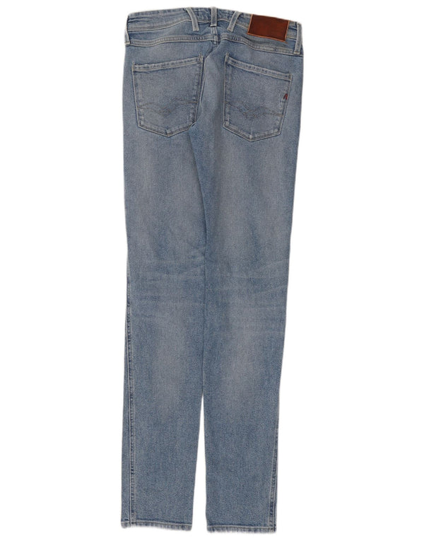 Replay Mujer Anbass Vaqueros Slim Desgastados W30 L34 Algodón Azul