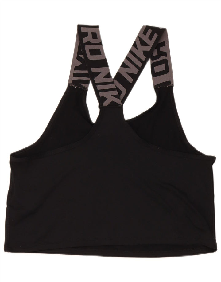 Nike Dri Fit Graphic Bra deportivo para mujer, talla pequeña, poliéster negro