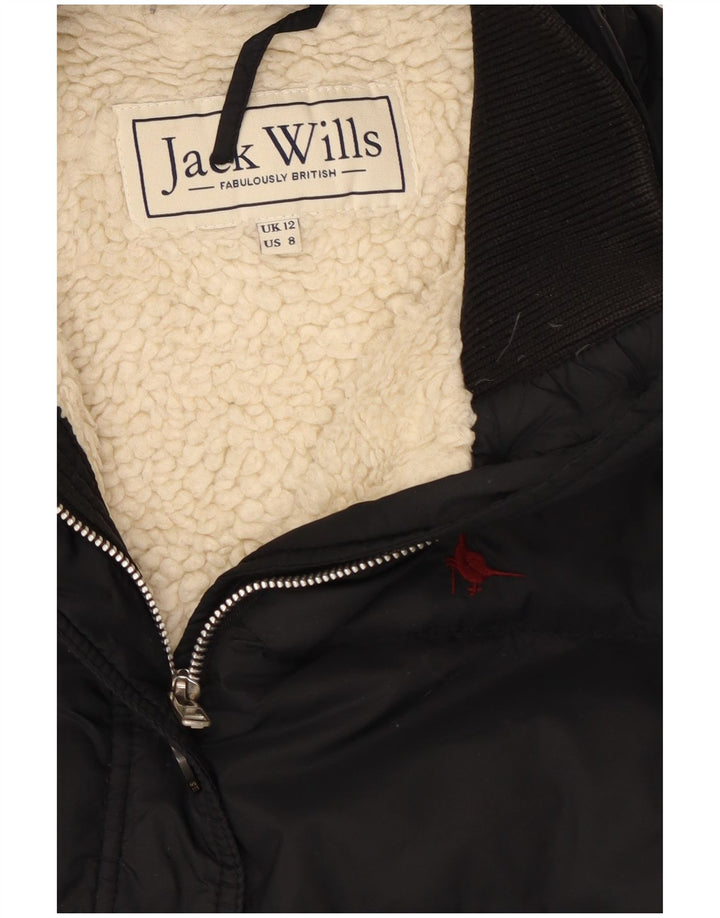 Jack Wills Chaqueta Sherpa para Mujer UK 42 Mediana Nylon Negro