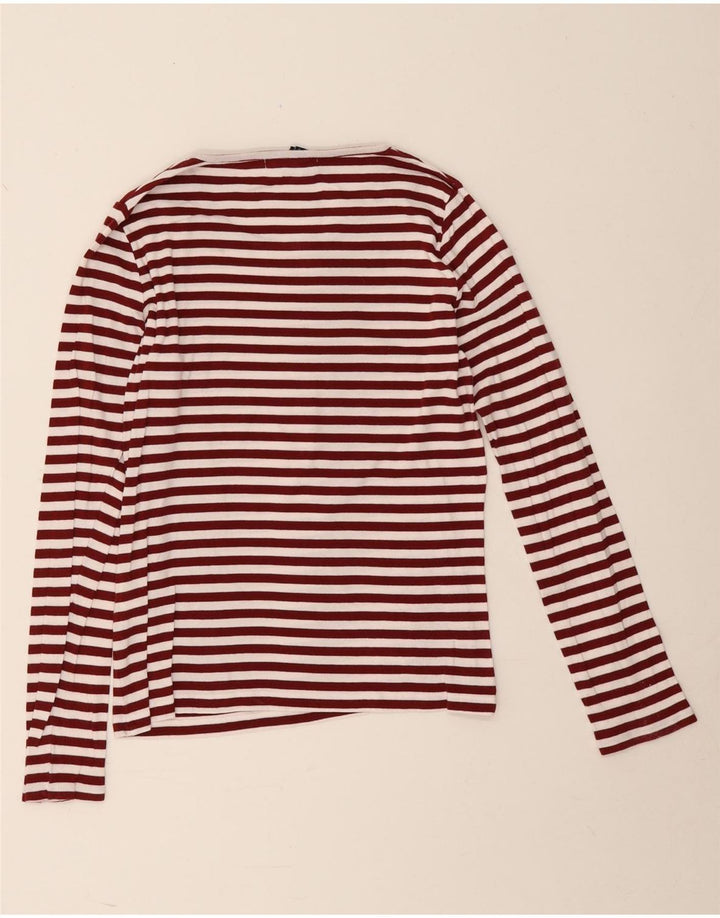 Gant Mujer Top Manga Larga UK 42 Medio Borgoña Rayas