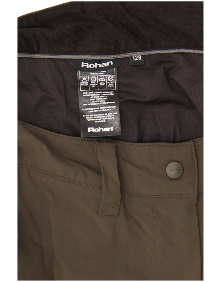 ROHAN Pantalones rectos de senderismo para mujer UK 12 Medium W30 L30 Caqui Poliamida