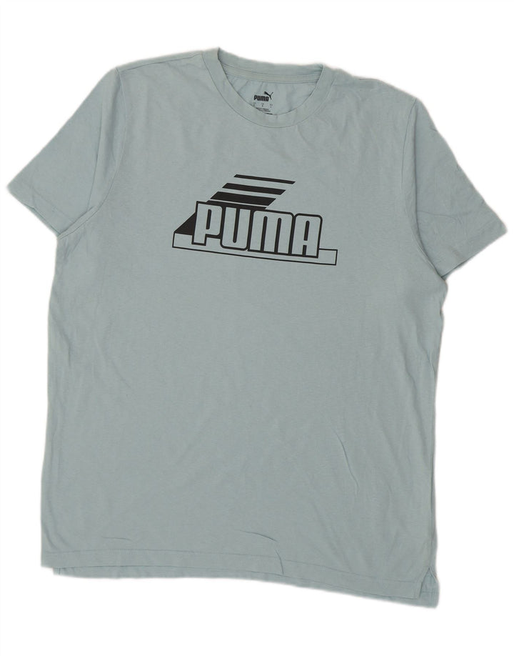 Puma Camiseta gráfica para hombre Top grande de algodón turquesa