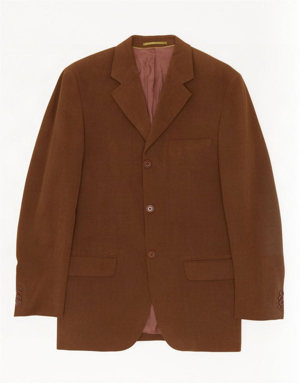Massimo Dutti Chaqueta Blazer De 3 Botones Para Hombre EU 46 Small Marrón Algodón