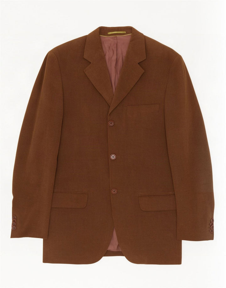 Massimo Dutti Chaqueta Blazer De 3 Botones Para Hombre EU 46 Small Marrón Algodón