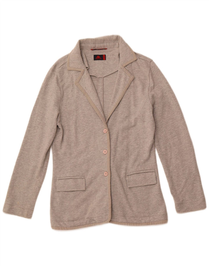 KAPPA Chaqueta Blazer de 3 Botones para Mujer UK 44 Grande Gris Algodón