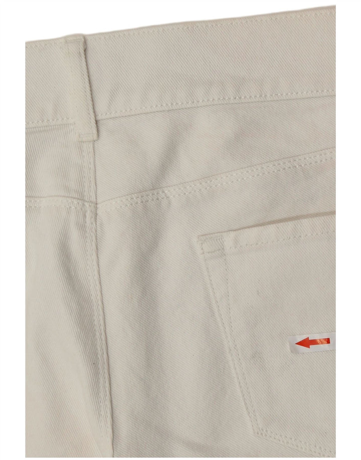 Benetton Pantalones Cortos De Mezclilla W32 Large Blanco Roto