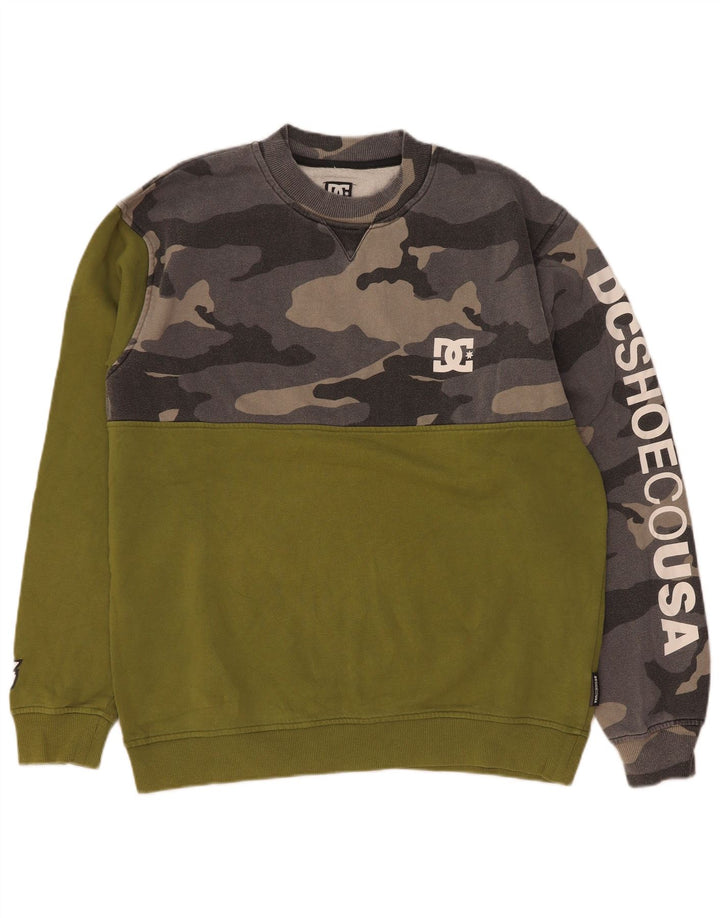 DC Sudadera Gráfica Jumper Large Verde Camuflaje Algodón Hombre