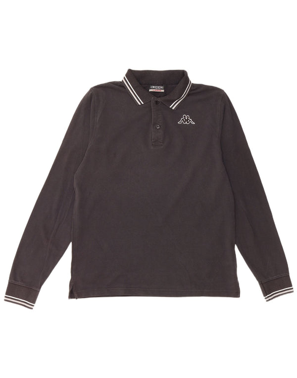 Kappa Polo Hombre Grande Algodón Negro