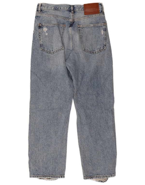 Zara Jeans Rectos Desgastados para Mujer EU 38 Small W28 L27 Azul