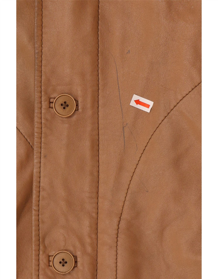 Chaqueta de cuero vintage para hombre IT 48 Marrón medio