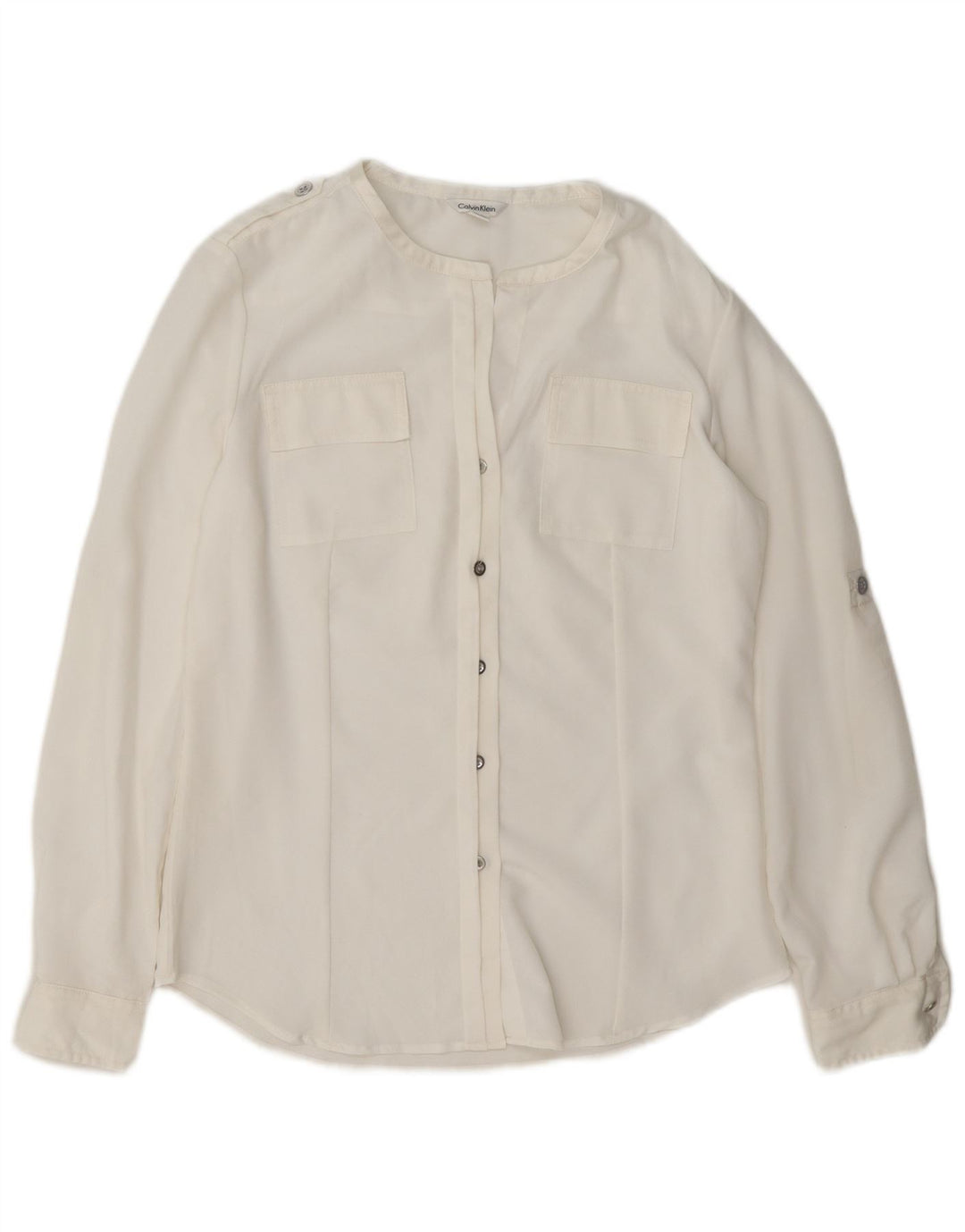 Camisa militar Calvin Klein para mujer UK 10 Small White