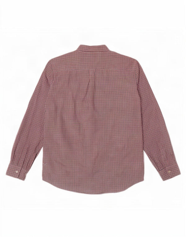 Chaps Mens Shirt Large Red Check Cotton