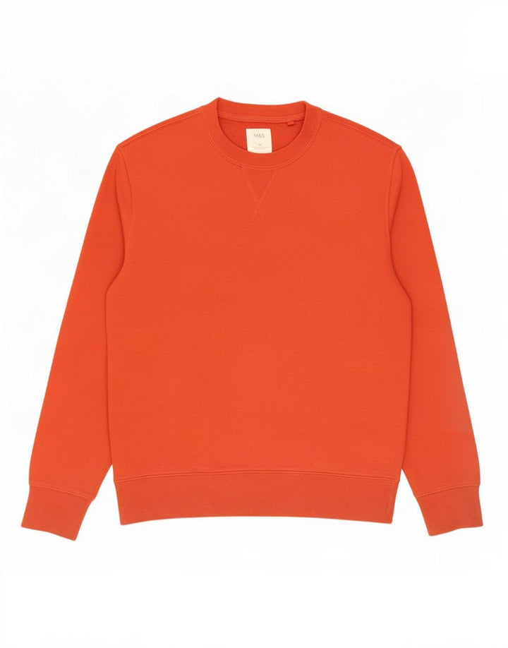Marks & Spencer Hombre Sudadera Jumper Medium Rojo Algodón