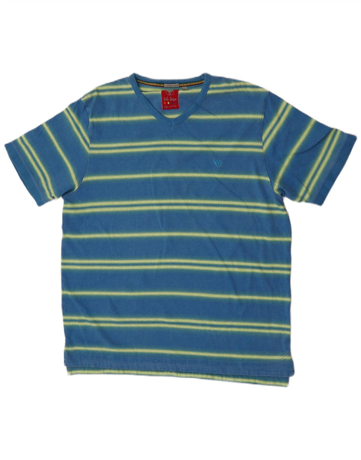 Camiseta de hombre Fat Face Top grande de algodón a rayas azules
