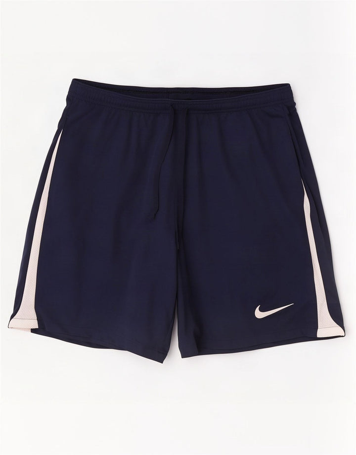 Nike - Pantalones cortos deportivos ajustados para hombre (talla grande), color azul marino, poliéster
