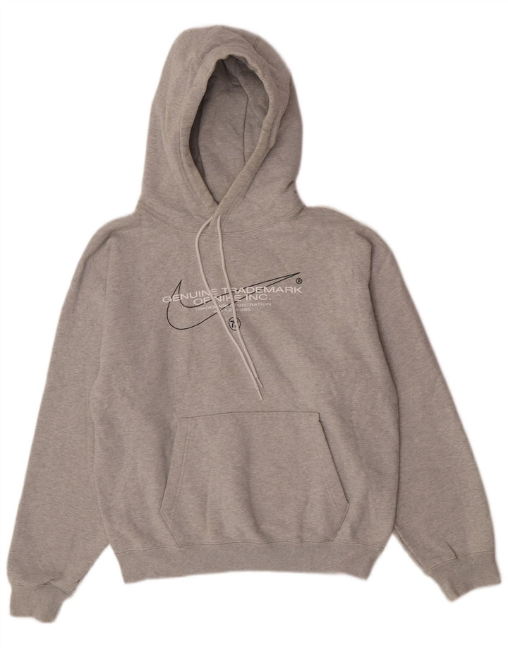 Nike Jersey con capucha gráfica para hombre, talla pequeña, algodón gris