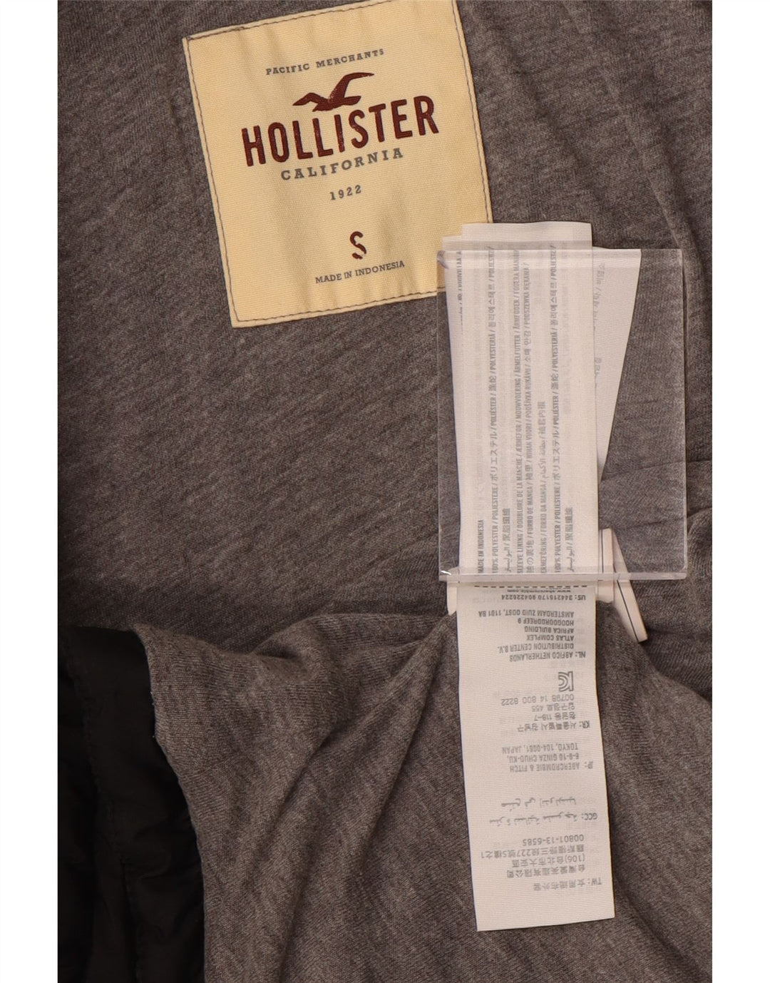 Hollister Mujer Chaqueta Acolchada Con Capucha UK 40 Small Negro Colorblock