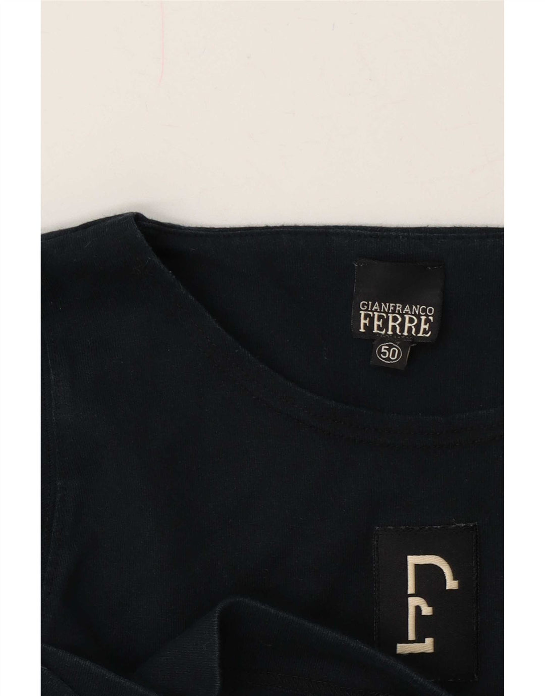 Gianfranco Ferre Top gráfico para hombre manga larga IT 50 Azul marino mediano