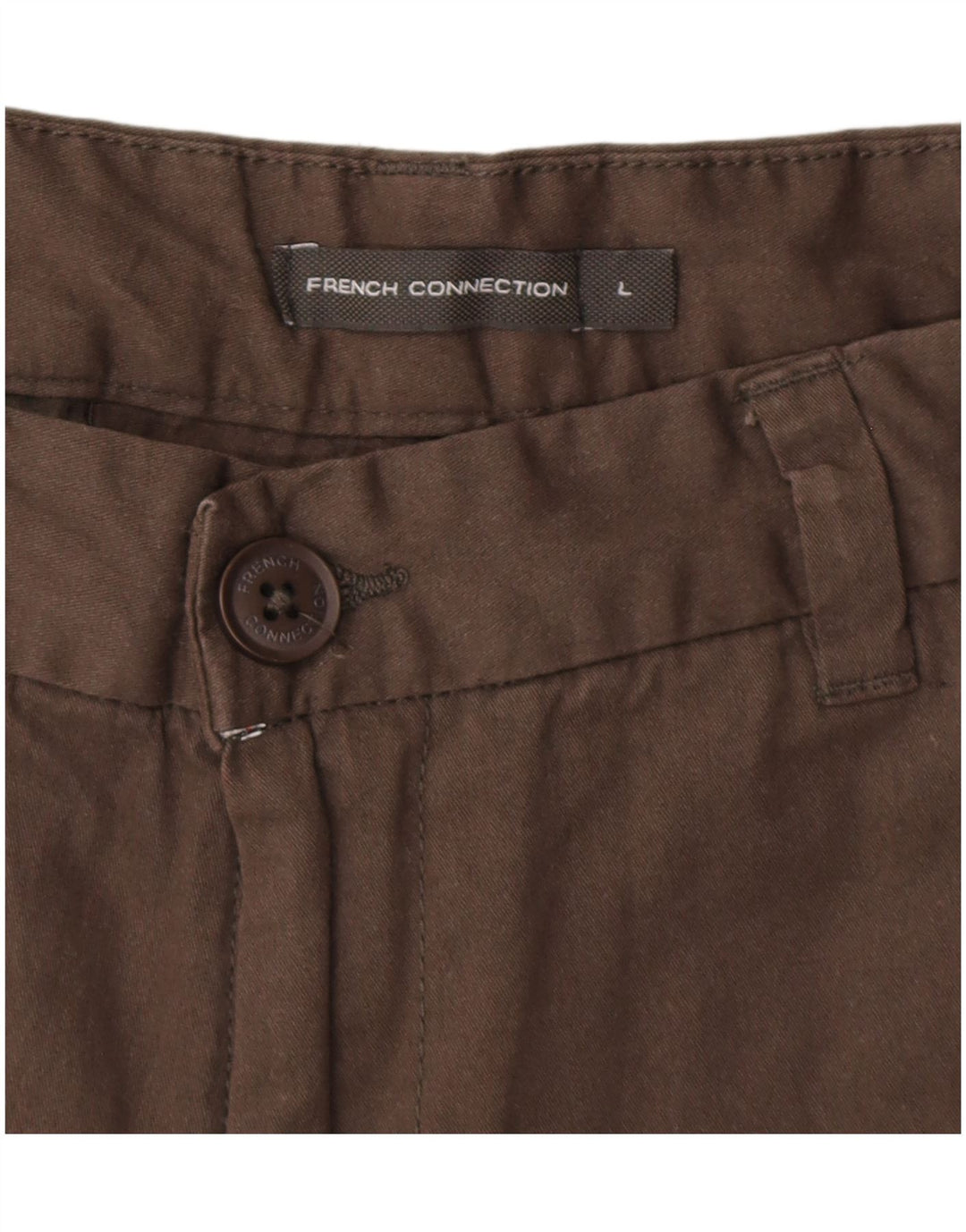 FRENCH CONNECTION Pantalones cortos chinos para hombre grande W34 algodón marrón