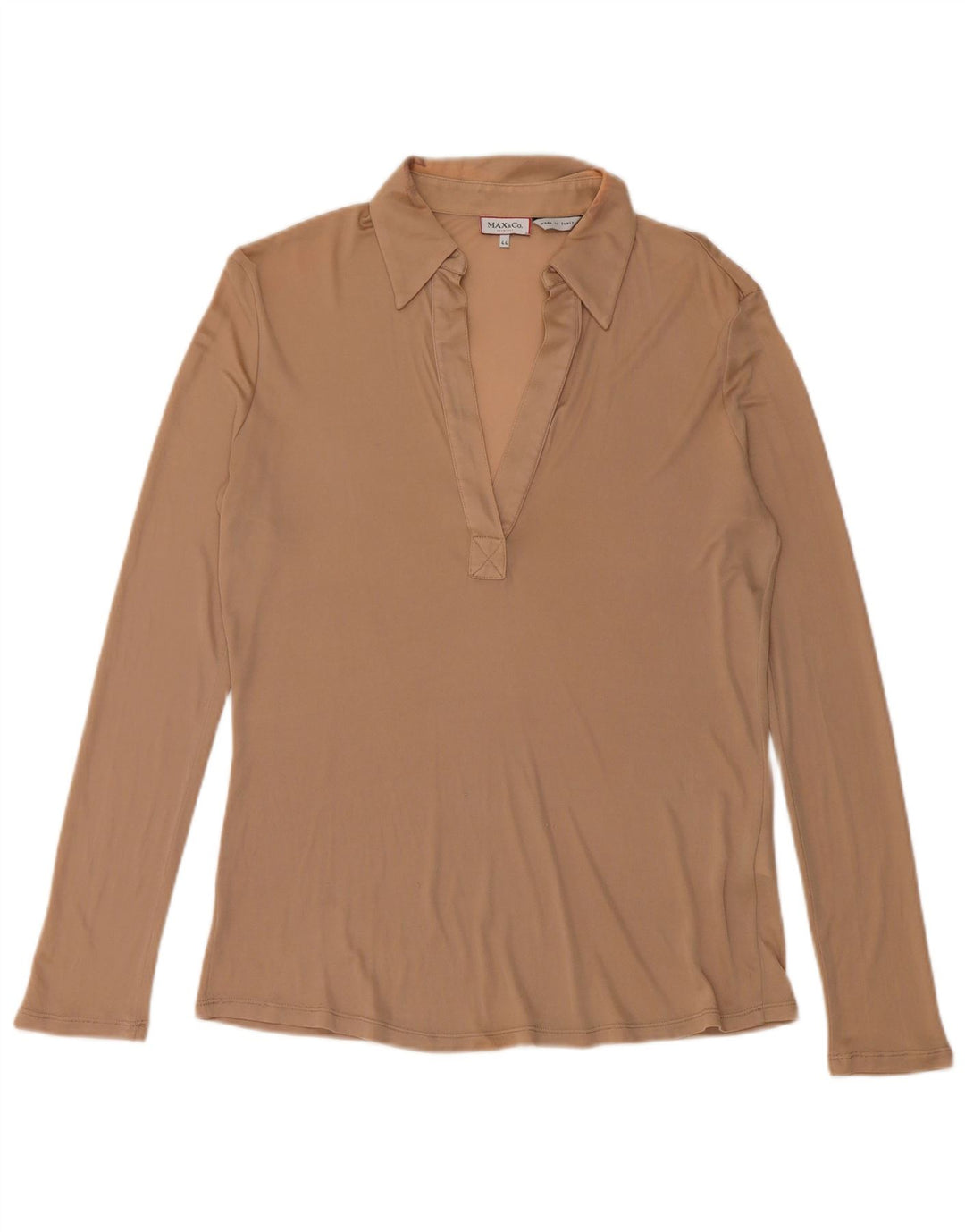 Max & Co. Polo de manga larga para mujer UK 42 Medium Beige