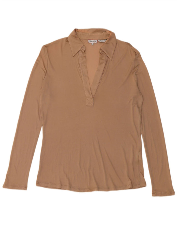Max & Co. Polo de manga larga para mujer UK 42 Medium Beige