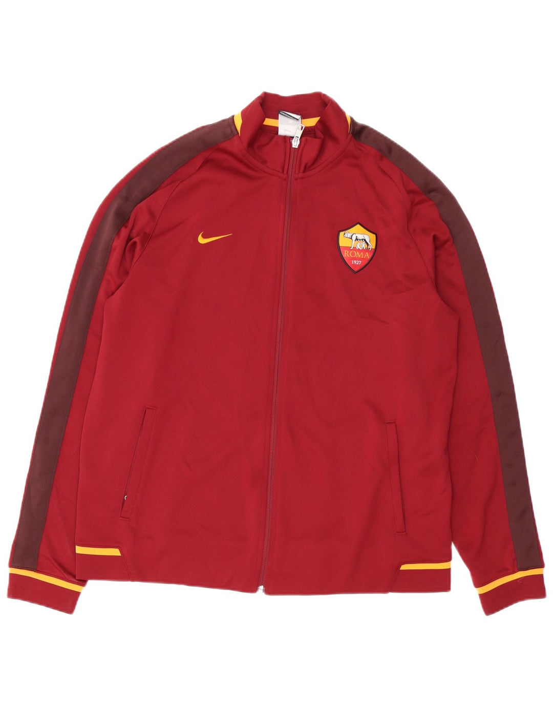 NIKE Hombre As Roma Chándal Top Chaqueta XL Rojo Colorblock Poliéster