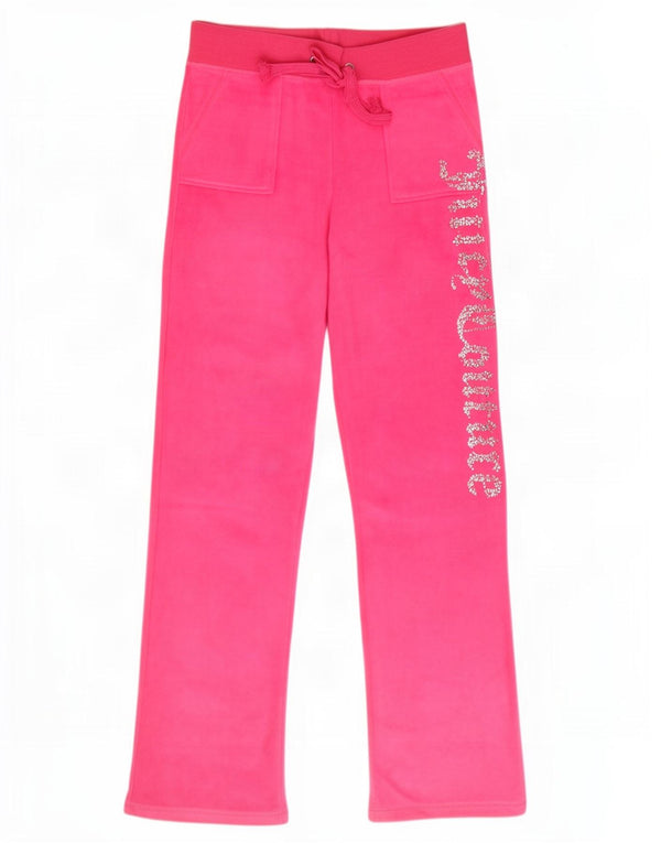 Juicy Couture Pantalones de chándal de Terciopelo gráfico para Mujer UK 20 2XL Rosa