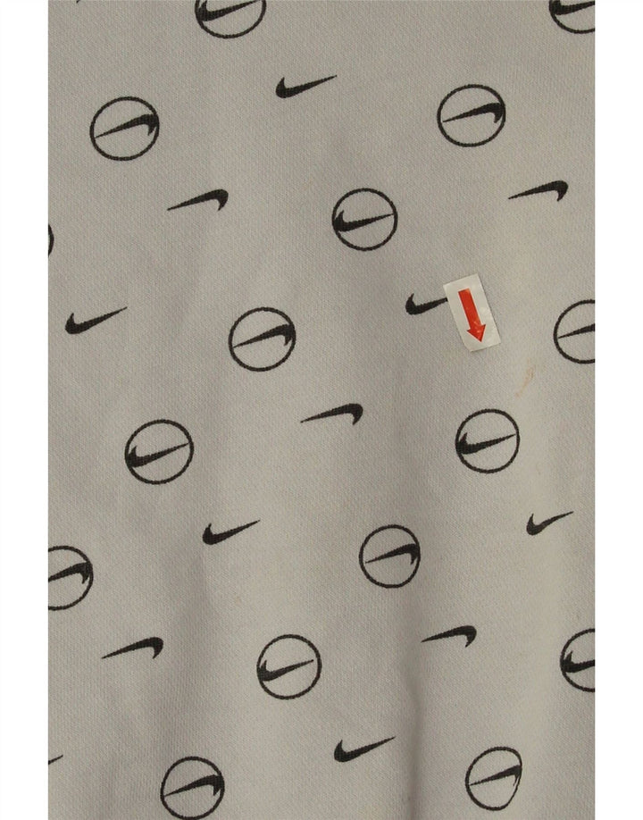 Nike Mujer Oversize Crop Graphic Sudadera Jumper UK 10 Small Gris