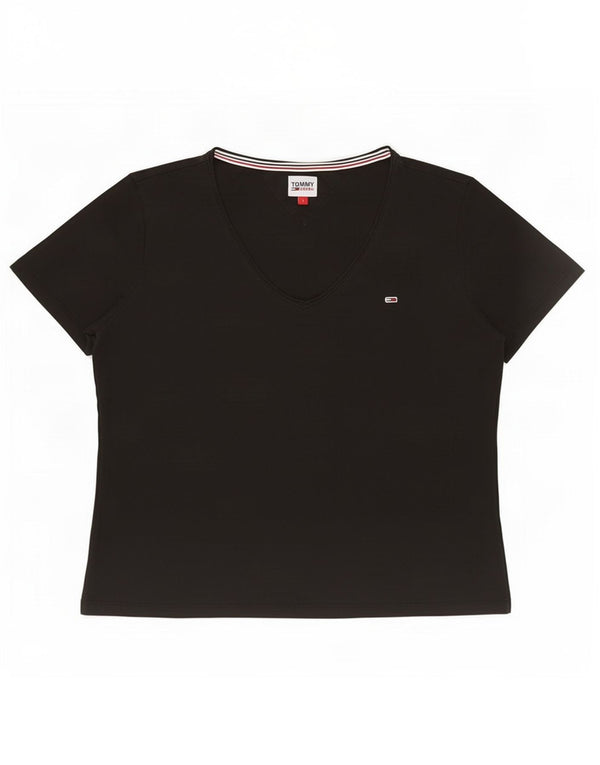 Tommy Hilfiger Camiseta para mujer Top UK 46 Grande Algodón negro