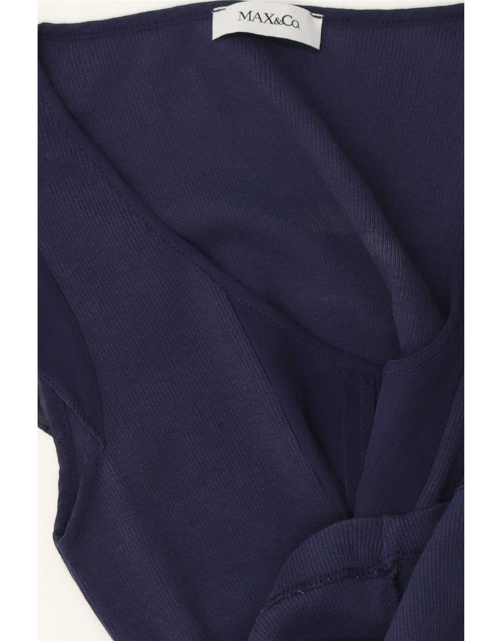 Max & Co. Blusa para mujer Top UK 12 Medium Azul marino