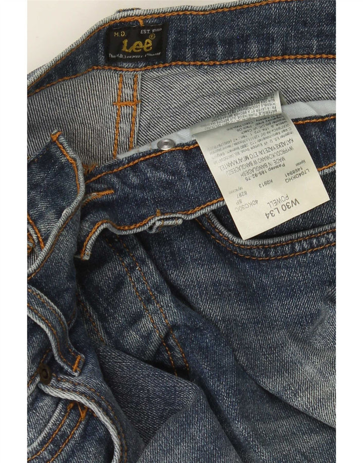 Vaqueros Lee Powell Slim para Hombre W30 L28 Algodón Azul