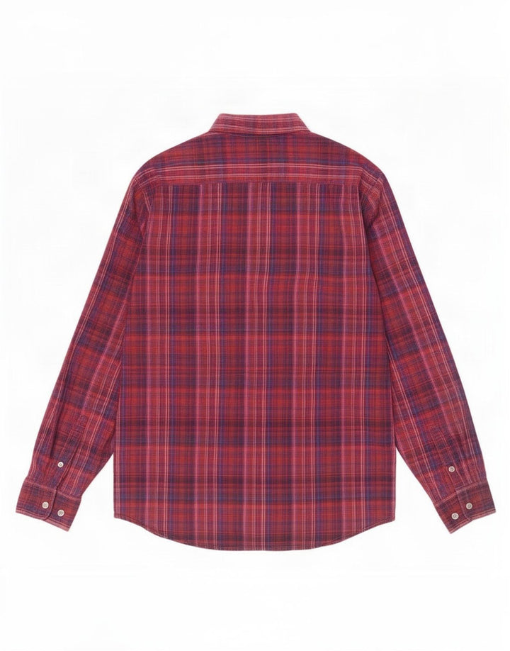 Camisa Dkny Hombre Grande Cuadros Rojos Algodón