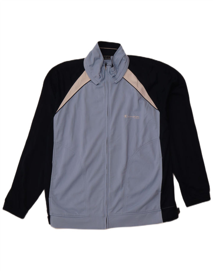 CHAMPION Chaqueta de chándal para hombre con bloques de color azul grande