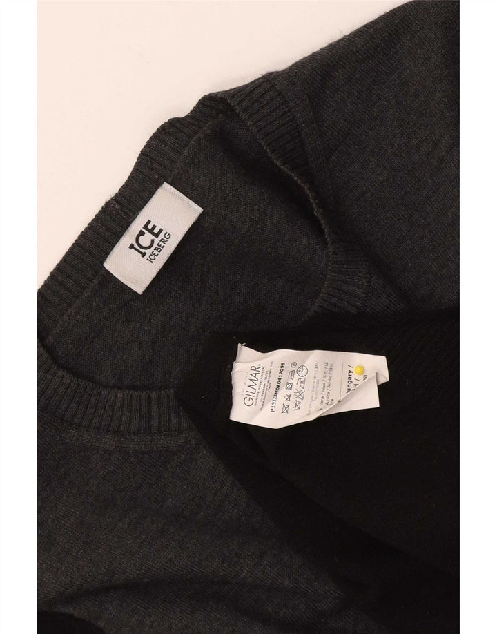 Iceberg Jersey De Cuello Redondo Para Hombre De Lana Color Block Medium Negro