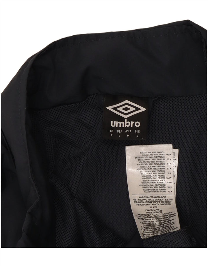 UMBRO Chaqueta superior de chándal con capucha y gráfico para hombre, talla pequeña, poliéster azul marino