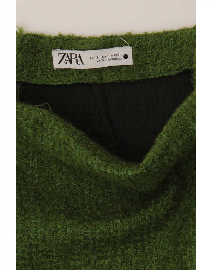 Zara Mujer Minifalda Pequeña W26 Verde