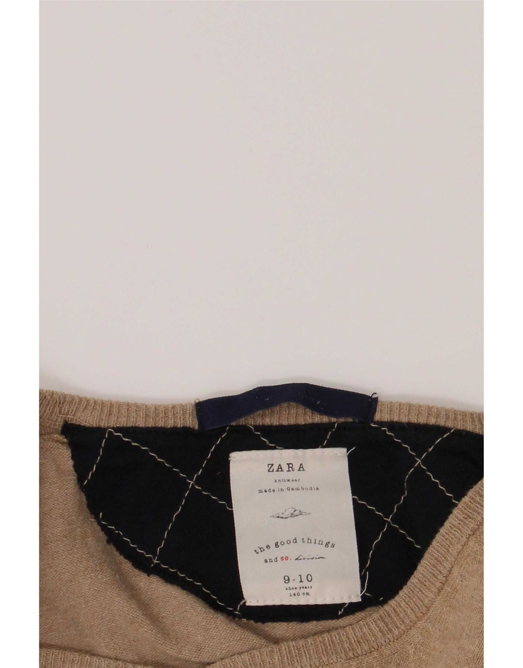 Zara Jersey Niño Cuello Pico 9-10 Años Beige