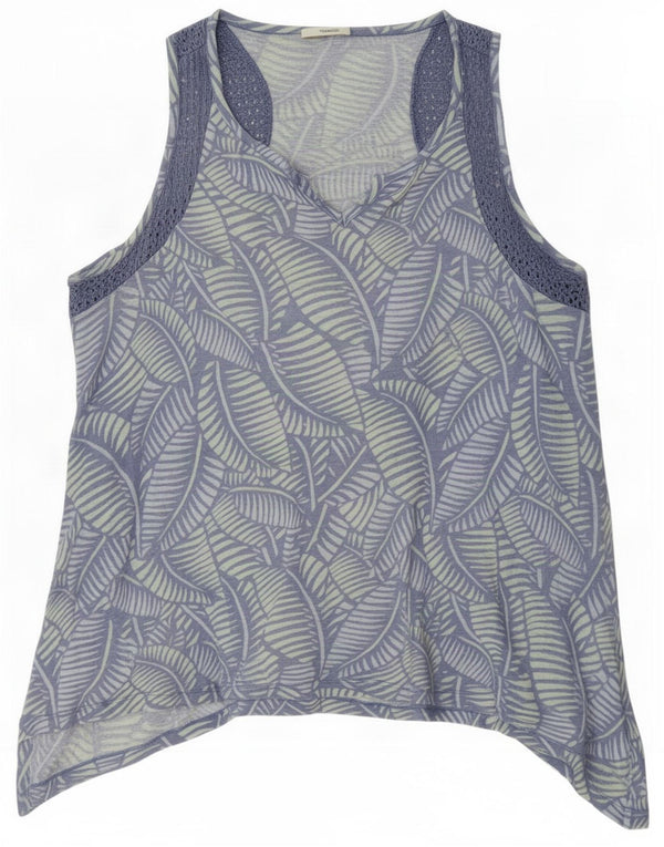 Top tipo túnica asimétrico para mujer de Fat Face UK 46 Grande Lino floral azul