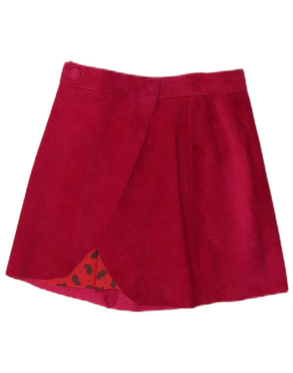 Falda de ante vintage para mujer W24 XS rosa