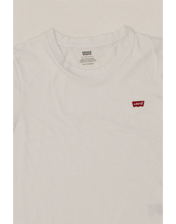 LEVI'S Womens T-Shirt Top UK 2 2XS White Cotton Vintage Levi's and Second-Hand Levi's from Messina Hembry 