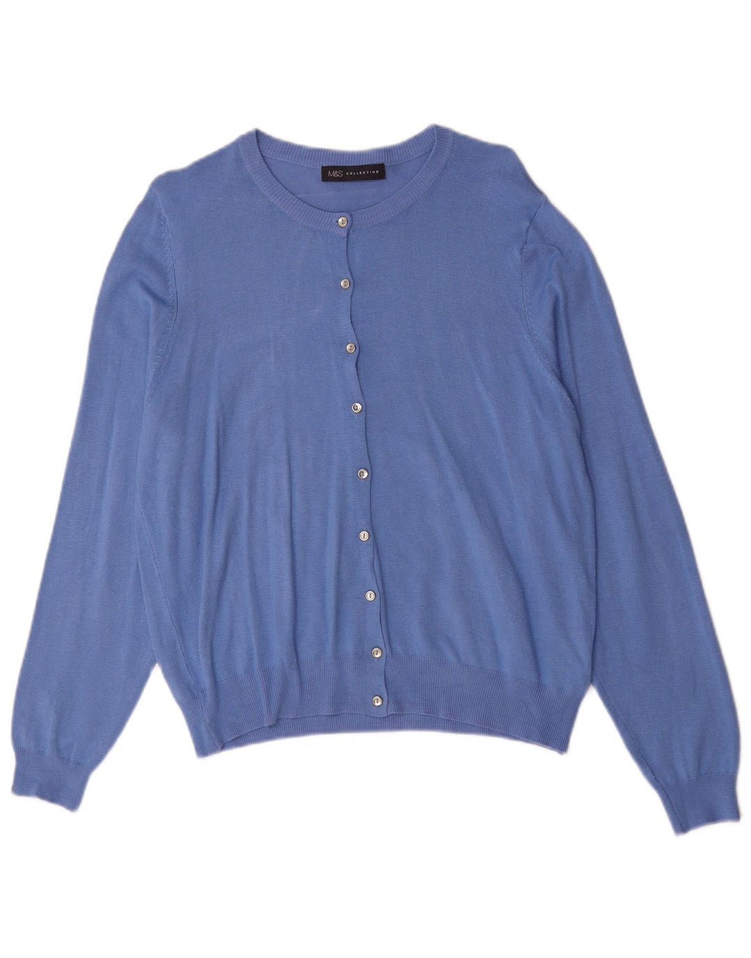 Marks & Spencer Suéter tipo cárdigan para mujer UK 46 Viscosa azul grande