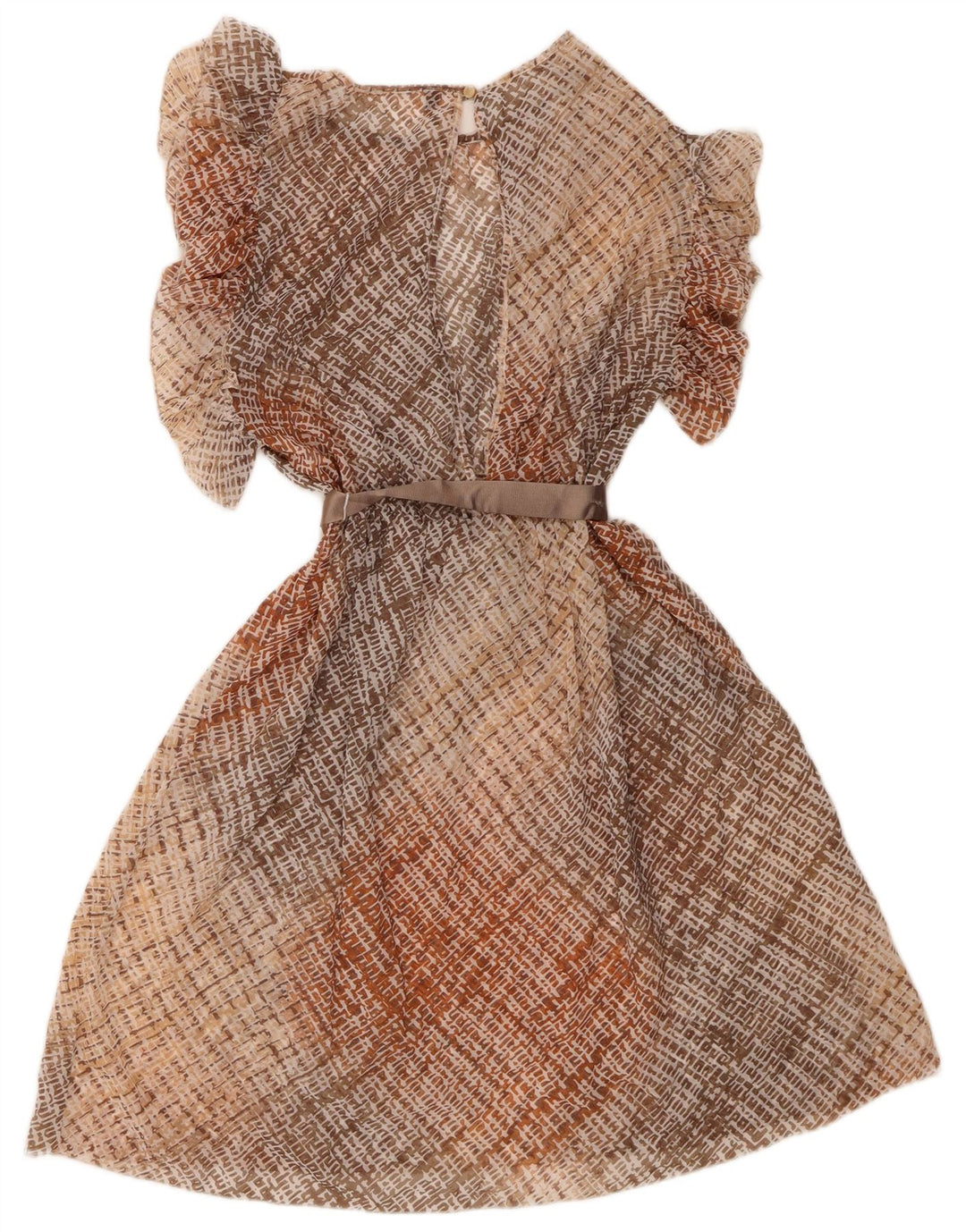 BENETTON Vestido acampanado con alas de murciélago para mujer UK 42 Medium Beige Check