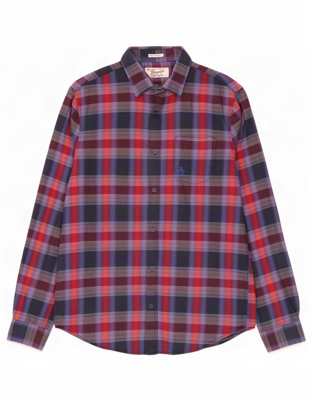 Camisa de corte slim Heritage Heritage de Penguin para hombre, cuadros grandes multicolores