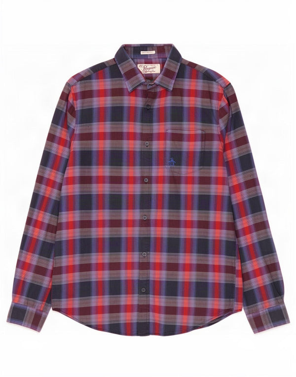 Camisa de corte slim Heritage Heritage de Penguin para hombre, cuadros grandes multicolores