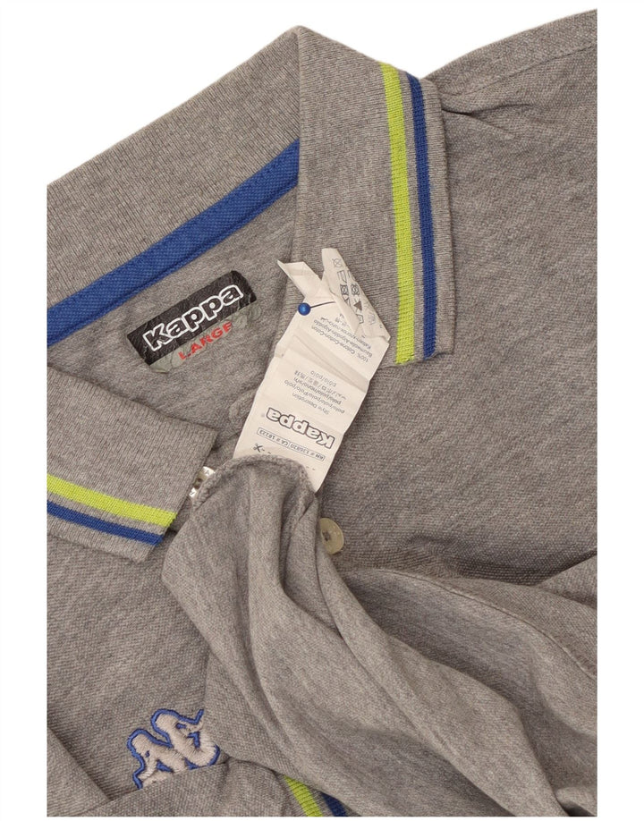 Kappa Polo para hombre de algodón moteado gris grande