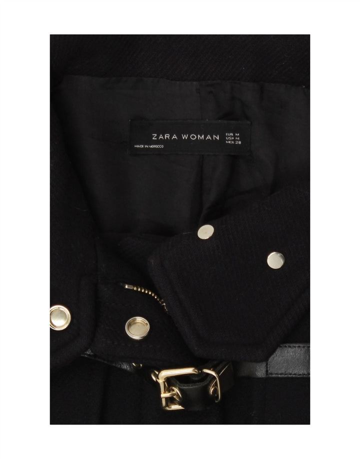 Zara Mujer Chaquetón UK 44 Medio Lana Azul Marino